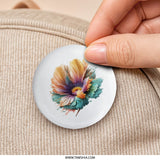 Floral Art Pinback Button, Colorful Flower Badge, Trendy Accessories, Unique Gift Idea, Artistic Pin, Expressive Style, Fashionable Design - Tawshia