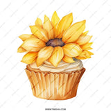Sunflower Cupcake Tote Bag, Floral Tote, Unique Design, Summer Gift, Everyday Bag, Stylish Tote, Gift Idea, Watercolor Art - Tawshia