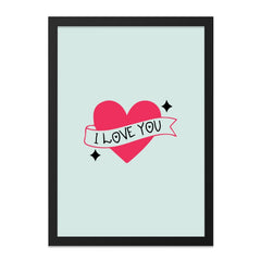 I Love You Wall Art, Heart Poster, Cute Love Sign, Valentines Day Gift, Anniversary Decor, Romantic Print, Home Decor - Tawshia