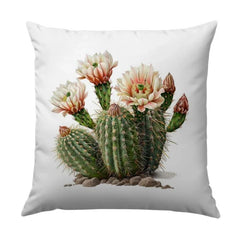 Blooming Cactus Pillow, Desert Flower Cushion, Southwestern Home Decor, Floral Throw Pillow, Botanical Art Pillows, Nature Inspired Pillows - Tawshia