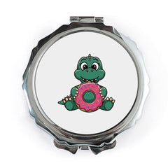 Cute Dinosaur Pocket Mirror, Dino Donut Compact Mirror, Cartoon Animal Pocket Mirror, Unique Gift, Makeup Mirror, Travel Mirror - Tawshia