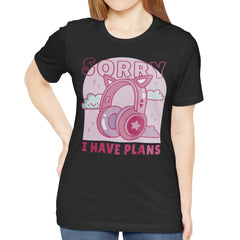 Sorry I Have Plans Headphones Graphic T-shirt product