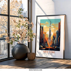 New York City Wall Art, Empire State Building Print, USA Travel Poster, Modern Cityscape Decor, Urban Home Art, American Landmark Gift - Tawshia