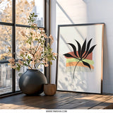 Abstract Floral Wall Art, Botanical Print, Modern Wall Decor, Minimalist Art, Stylish Home Decor, Plant Art Print, Black Plant Art - Tawshia