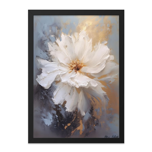 White Flower Wall Art, Floral Art Print, Botanical Art Decor, Elegant Home Decor, Bedroom Wall Decor, Living Room Decor, Gift Idea - Tawshia