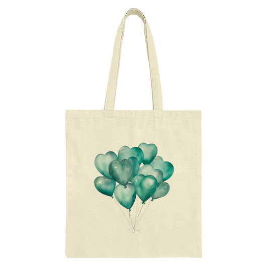 Heart Balloons Tote Bag, Watercolor Design, Cute Tote Bag, Everyday Bag, Shopping Bag, Gift for Her, Trendy Tote, Reusable Bag - Tawshia