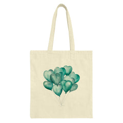 Heart Balloons Tote Bag, Watercolor Design, Cute Tote Bag, Everyday Bag, Shopping Bag, Gift for Her, Trendy Tote, Reusable Bag - Tawshia