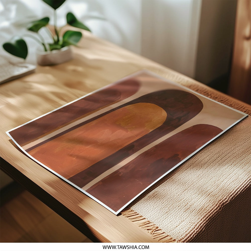 Abstract Arches Photographic Print, Modern Art Print, Earth Tone Wall Decor, Minimalist Home Decor, Brown and Beige Art, Archway Print - Tawshia
