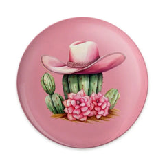 Pink Cowboy Hat Pinback Button, Desert Cactus Flower Badge, Western Style Pin, Trendy Accessory, Cute Button, Gift Idea - Tawshia
