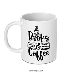 Books and Coffee Mug, Book Lover Gift, Coffee Lover Mug, Reading Mug, Gift for Reader, Coffee Mug, Bookish Mug, Unique Mug - Tawshia