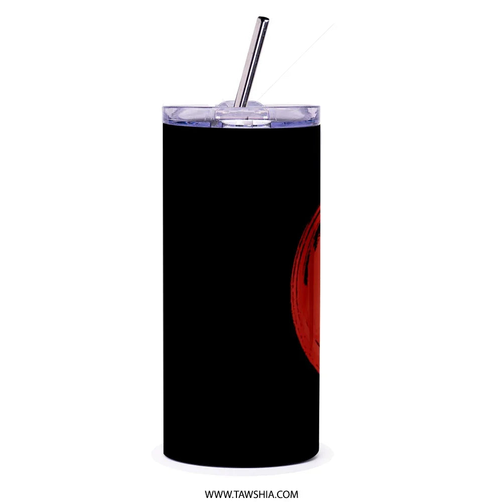 Black Tumbler with Red Design Drinking product