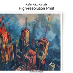 Cityscape Art Photographic Print, Urban Skyline Decor, Futuristic City Art, Architecture Print, Modern Cityscape - Tawshia