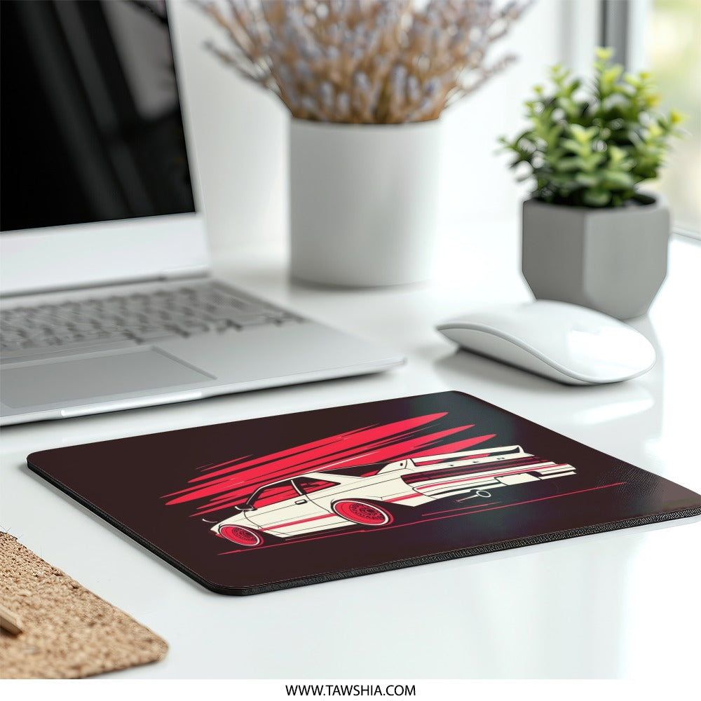 JDM Car Mouse Pad, Japanese Auto, Retro Automotive Art, Racing Stripes, Tuner Car, Car Enthusiast Gift, Cool Desk Accessory - Tawshia