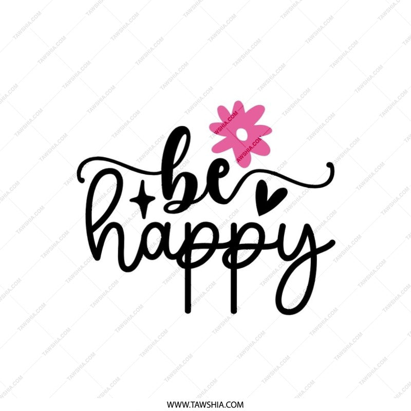 Be Happy Pillow, Positive Quote Pillow, Flower Pillow, Home Decor Pillow, Decorative Pillow, Throw Pillow, Accent Pillow, Gift Idea - Tawshia