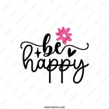 Be Happy Pillow, Positive Quote Pillow, Flower Pillow, Home Decor Pillow, Decorative Pillow, Throw Pillow, Accent Pillow, Gift Idea - Tawshia