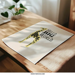 Giraffe Photographic Print, Hello Big World Art, Nursery Decor, Animal Art Print, Kids Room Wall Art, Playroom Art, Childrens Gift - Tawshia