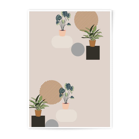 Potted Plant Photographic Print, Geometric Art Print, Minimalist Wall Art, Modern Home Decor, Houseplant Art, Botanical Print - Tawshia