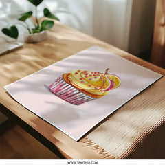 Cupcake Photographic Prints, Sweet Dessert Art, Kitchen Decor, Foodie Gift, Watercolor Painting, Modern Wall Art, Cupcake Illustration - Tawshia