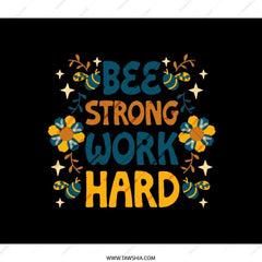 Bee Strong Work Hard BackPack, Floral Bee BackPack, Motivational BackPack, Inspirational BackPack, Gift For Student BackPack - Tawshia