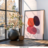 Abstract Shapes Wall Art, Modern Art Print, Geometric Wall Decor, Minimalist Poster, Contemporary Art, Trendy Home Decor - Tawshia