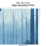 Winter Forest Photographic Print, Snow Scene Art, Bird in Woods, Minimalist Nature, Blue Forest, Atmospheric Wall Art, Gift Idea - Tawshia
