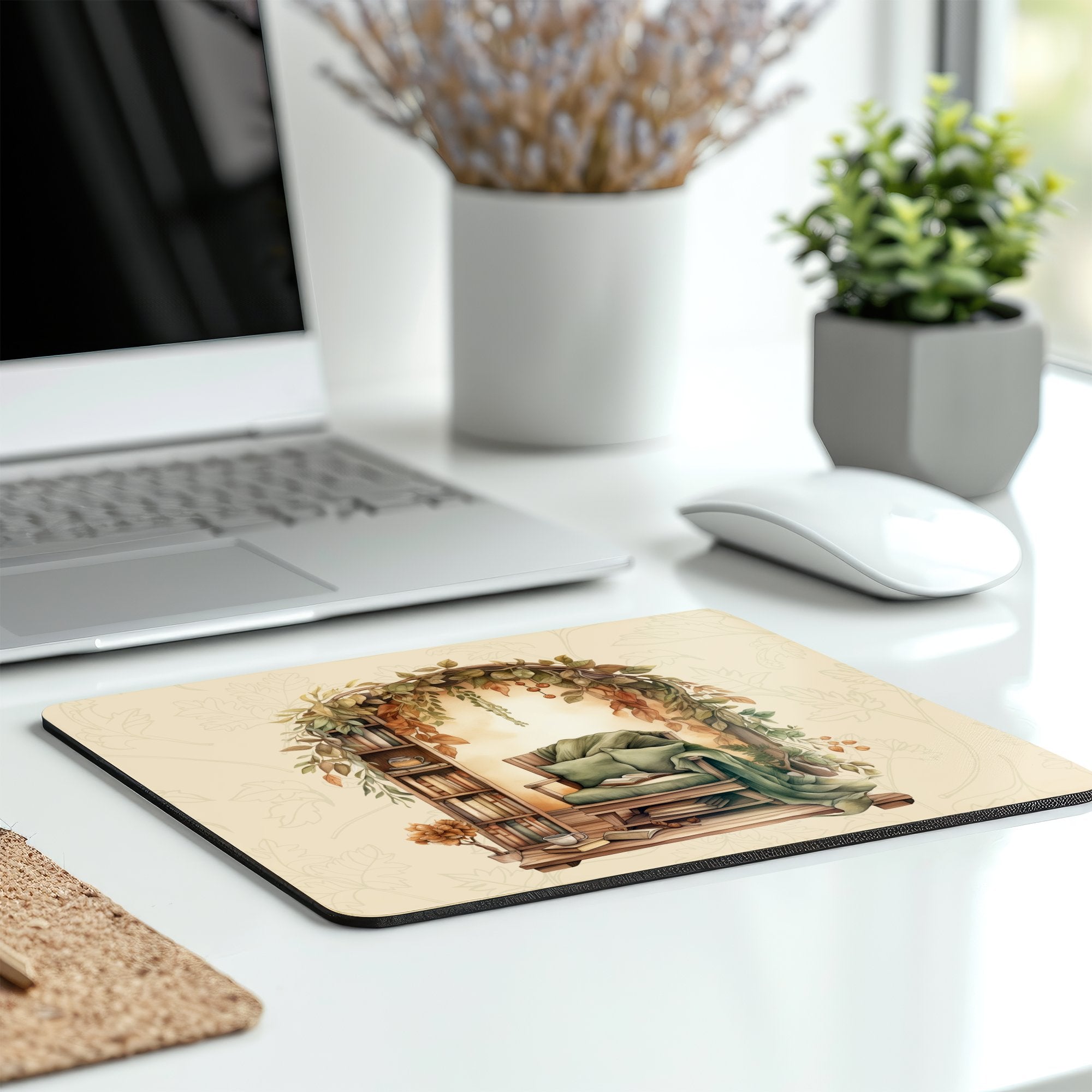 Cozy Reading Corner Design Mouse Pad product