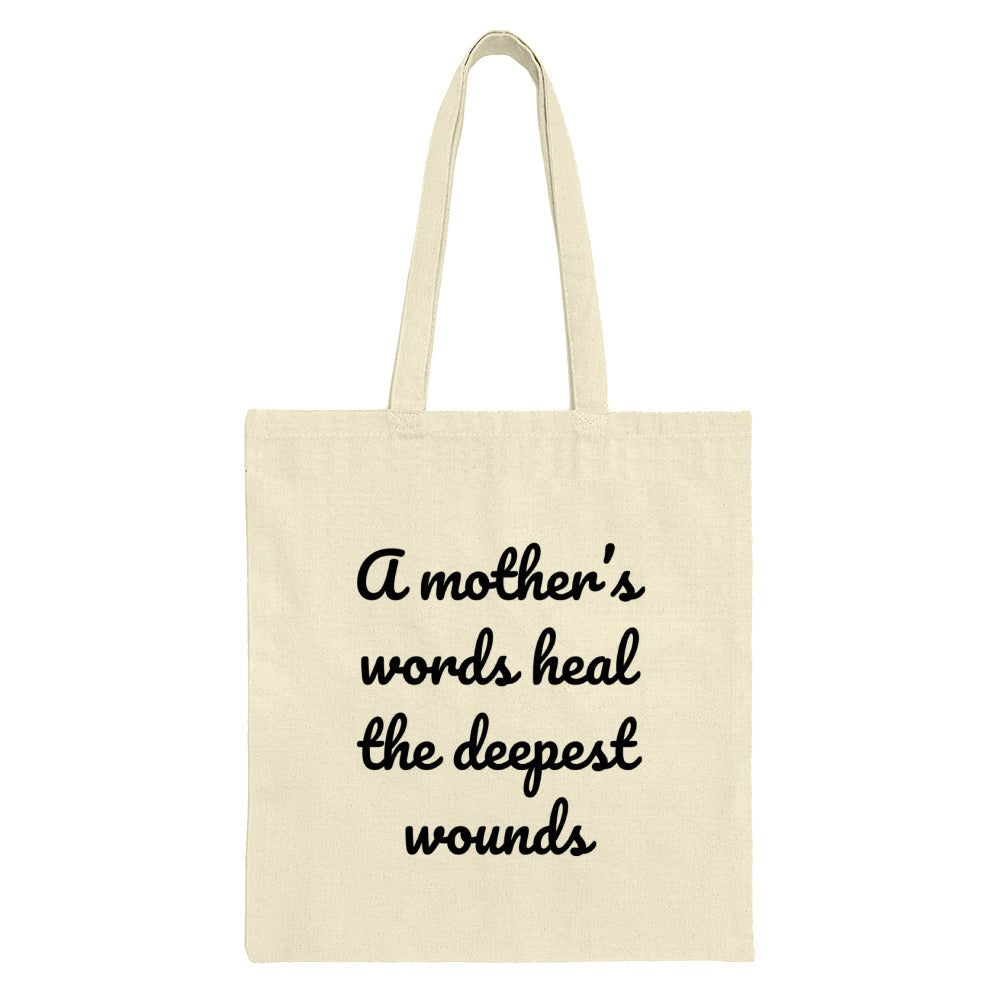 Mothers Words Tote, Healing Tote Bag, Mom Gift, Comfort Tote, Inspirational Tote, Gift for Mom, Quote Tote Bag, Mothers Day Tote - Tawshia
