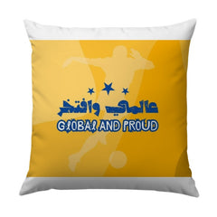 Global and Proud Pillow, Soccer Fan Gift, Decorative Pillow, Arabic Script Art, Sports Enthusiast Decor, Home Accent Pillow - Tawshia