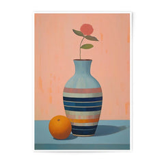 Still Life Photographic Print, Flower in Vase, Orange Fruit Art, Modern Art Print, Home Decor, Wall Art Print, Kitchen Decor, Floral Print - Tawshia
