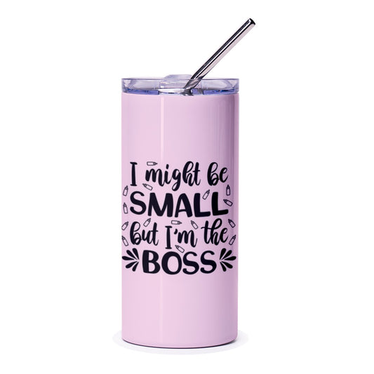 Small But The Boss Tumbler, Funny Boss Lady Gift, Girl Boss Tumbler, Office Tumbler, Inspirational Tumbler, Tumbler With Straw - Tawshia
