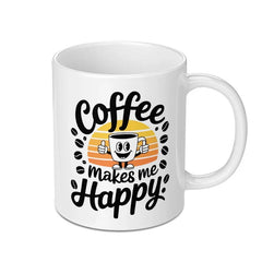 Coffee Makes Me Happy Mug, Cute Coffee Cup, Coffee Lover Gift, Funny Coffee Mug, Novelty Mug, Gift for Friend, Caffeine Mug, Cute Mug - Tawshia