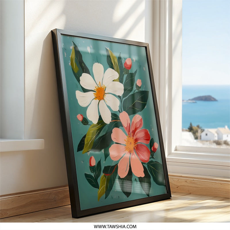 Floral Wall Art, Flower Painting, Botanical Art Print, Modern Wall Decor, Home Decor, Flower Artwork - Tawshia