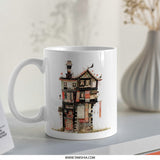 Japanese Building Mug, Architecture Coffee Mug, Asian Design Mug, Tea Mug, Home Decor Mug, Unique Gifts, Travel Mug (137 characters) - Tawshia