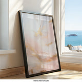 Abstract Wall Art, Blush Pink, Gold Accent Decor, Modern Art Print, Home Decor, Living Room Art, Elegant Wall Hanging - Tawshia