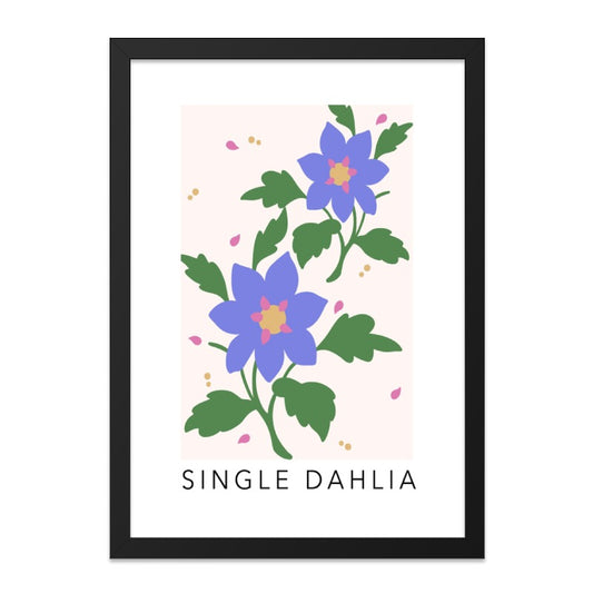 Dahlia Wall Art, Floral Print, Botanical Decor, Modern Flower Art, Purple Dahlia Print, Abstract Flower, Home Decor, Trendy Art, Flower Gift - Tawshia