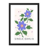 Dahlia Wall Art, Floral Print, Botanical Decor, Modern Flower Art, Purple Dahlia Print, Abstract Flower, Home Decor, Trendy Art, Flower Gift - Tawshia