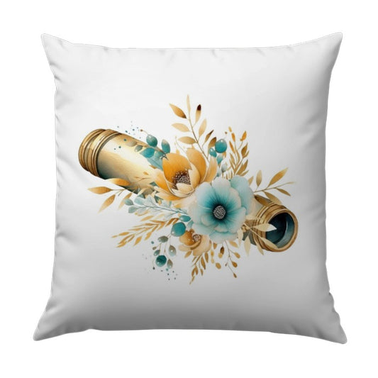 Floral Telescope Pillow, Decorative Pillow, Home Decor Pillow, Watercolor Flower Art Pillow, Unique Pillow Gift, Couch Pillow, Throw Pillow - Tawshia