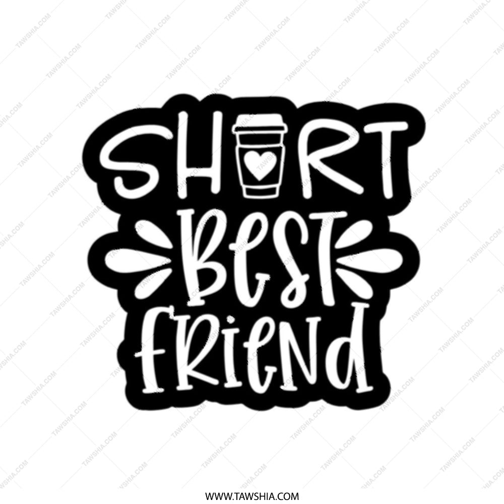 Short Best Friend Tote Bag, Coffee Lover Gift, Friendship Bag, Gift for Bestie, Short Coffee Friend Gift, Funny Tote Bag, Gift for Her - Tawshia
