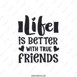 True Friends Pillow, Friendship Quote, Best Friend Gift, Life Is Better Pillow, Sentimental Pillow, Home Decor Throw Pillow - Tawshia