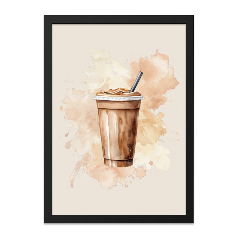 Watercolor Coffee Art, Iced Coffee Wall Art, Coffee Lover Gift, Kitchen Wall Decor, Drink Art Print, Food Illustration, Cafe Art Print - Tawshia