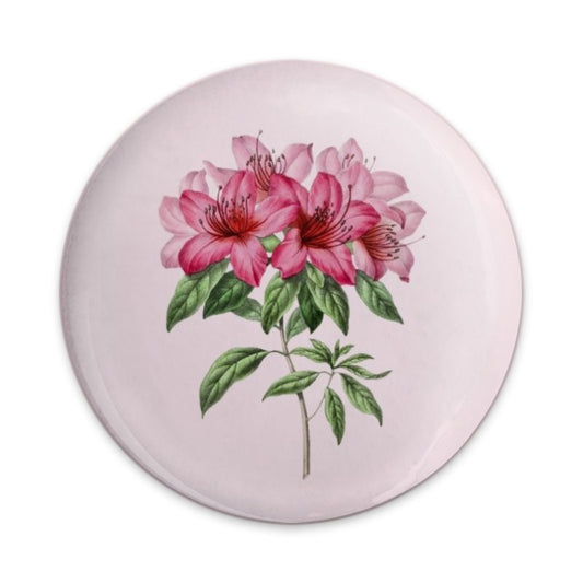Pink Azalea Pinback Button, Floral Accessory, Botanical Badge, Flower Button, Garden Lover Gift, Aesthetic Apparel, Trendy Pin, Gift Idea - Tawshia