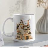 Dutch House Mug, Europe Art, Unique Home Decor, Travel Lover Gift, Coffee Lover Mug, Cute Mug - Tawshia