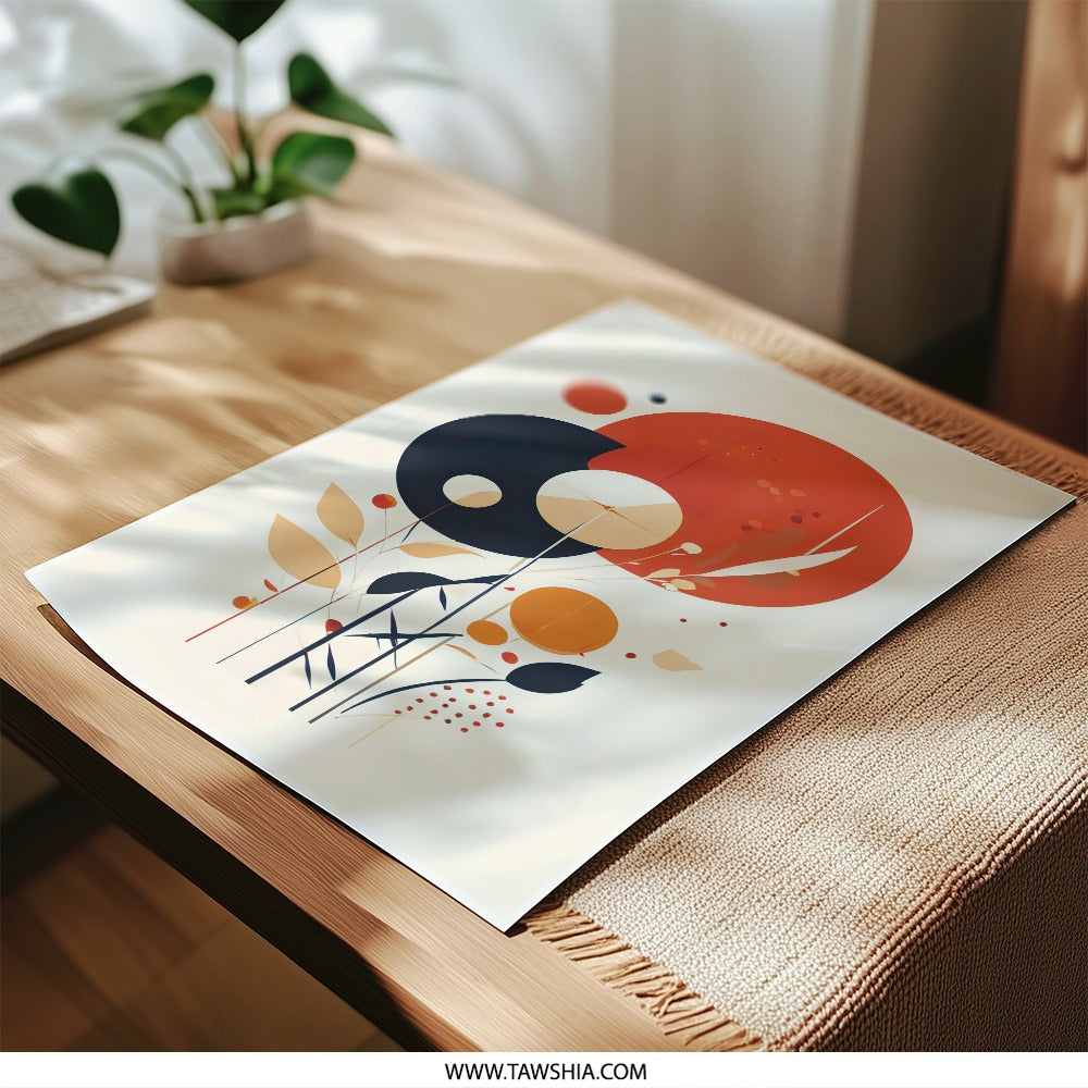 Abstract Floral Photographic Print, Modern Art, Botanical Wall Decor, Minimalist Home Decor, Graphic Design, Art Print, Stylish Poster - Tawshia