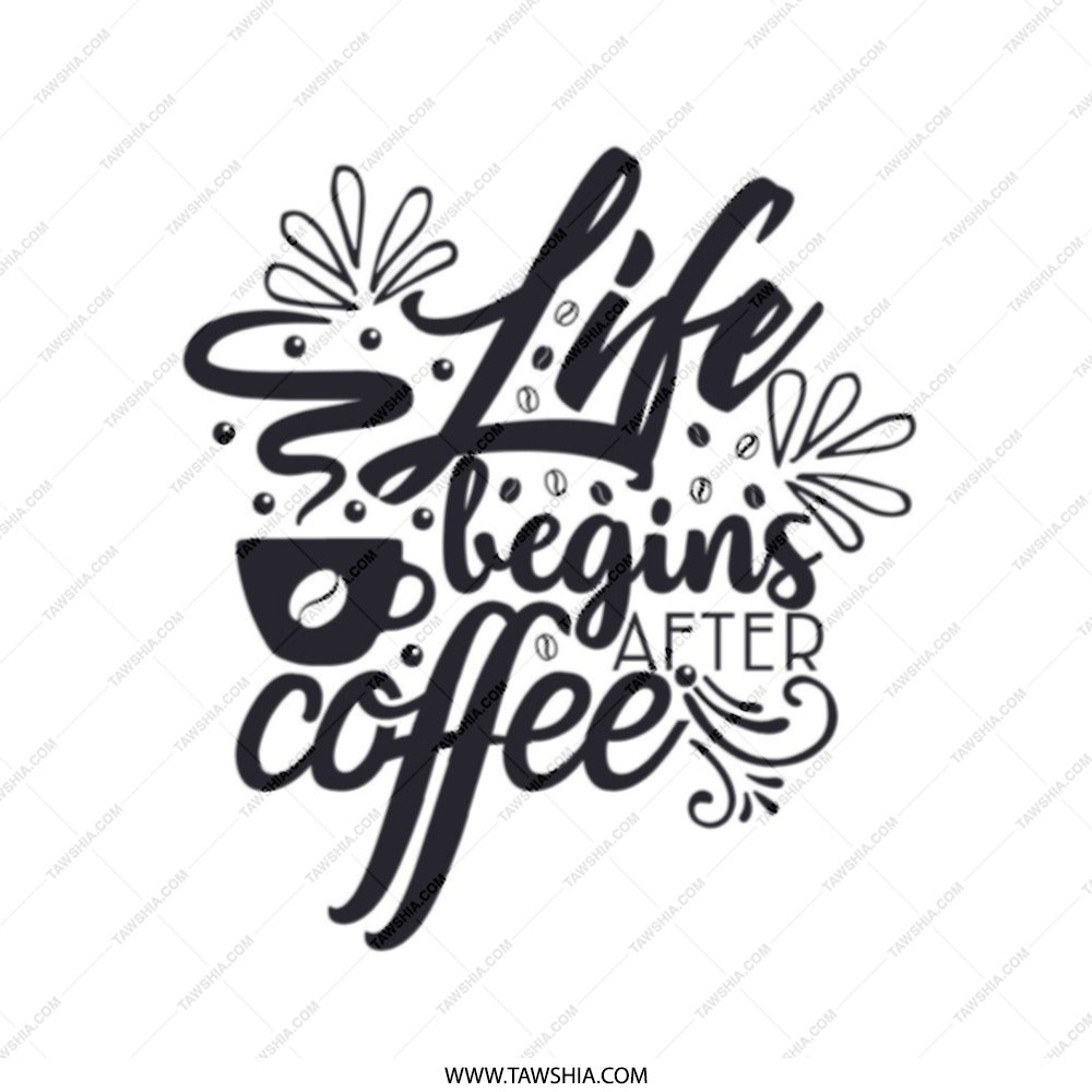 Life Begins After Coffee Tote Bag, Coffee Lover Gift, Motivation Quote Bag, Book Bag, Reusable Grocery Bag, Shopping Bag, Coffee Cup Design - Tawshia