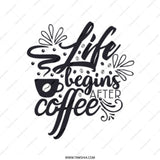 Life Begins After Coffee Tote Bag, Coffee Lover Gift, Motivation Quote Bag, Book Bag, Reusable Grocery Bag, Shopping Bag, Coffee Cup Design - Tawshia