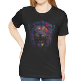 Vibrant Lion Graphic Art Design Black T-Shirt product type