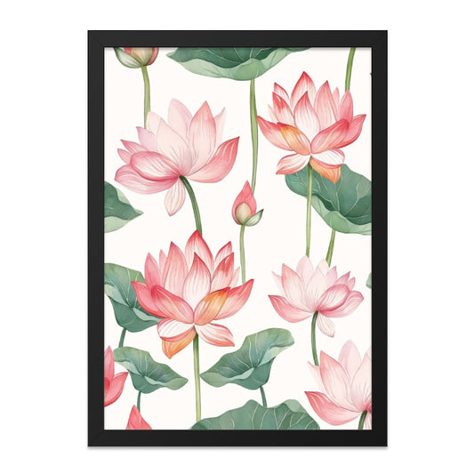 Pink Lotus Wall Art, Floral Art Print, Watercolor Lotus Flower Painting, Botanical Wall Decor, Home Decor Art, Trending Wall Art - Tawshia