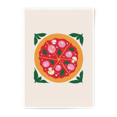 Pizza Photographic Print, Food Art Print, Kitchen Wall Decor, Minimalist Pizza Art, Illustration Print, Pizza Lover Gift, Pizza Wall Art - Tawshia