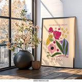 Flower Market Osaka Wall Art, Floral Wall Decor, Abstract Flowers Print, Botanical Wall Hanging, Art Print, Home Decor - Tawshia