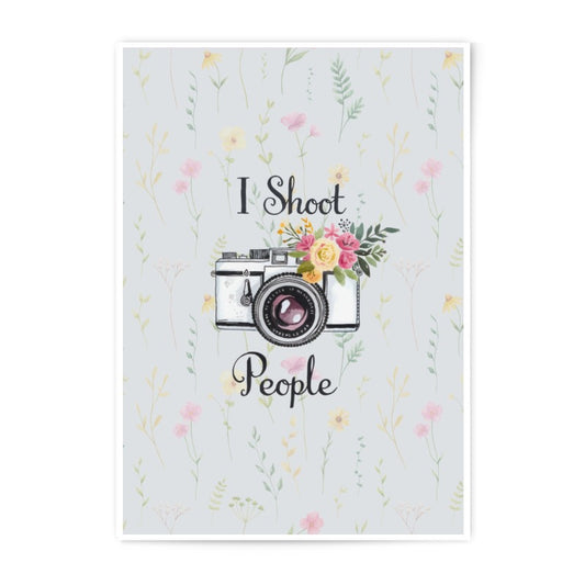 Camera Photographic Print, Floral Camera Art, Photographer Gift, I Shoot People, Watercolor Camera Print, Photography Wall Art, Home Decor - Tawshia